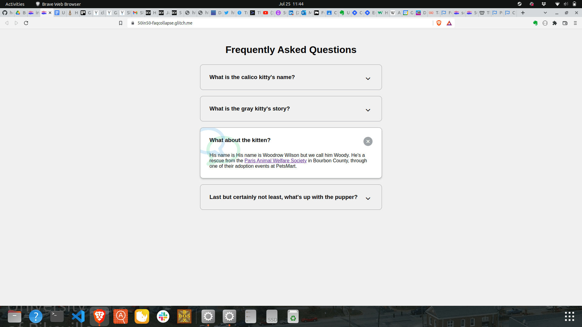 50 Projects in 50 Days, Day 12: Collapsing FAQs